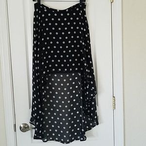 Polka Dot High Low Skirt